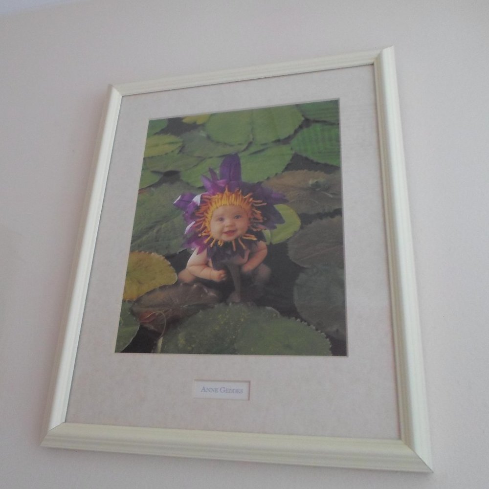 Anne Geddes Framed Print – Water Lily Baby